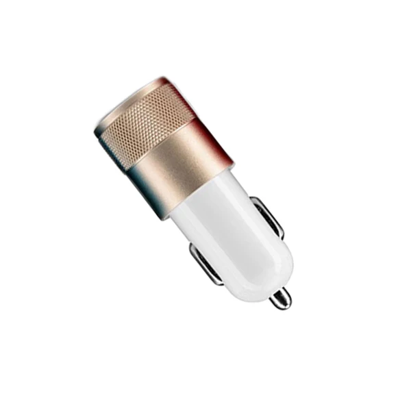 Suptec Универсальный Автомобильный Зарядное устройство металл Dual USB адаптер быстрой зарядки для iPhone 8 7 6 Samsung Xiaomi Авто-прикуриватели автомобиля зарядное устройство - Тип штекера: Gold