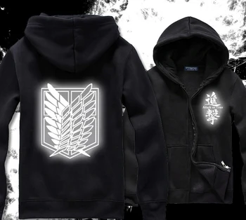 

Attanck On Titan Autumn Fluorescence light Hoodies Sweatshirt Men Casual Male Jackets Hoody Cloak Shawl Shingeki no Kyojin