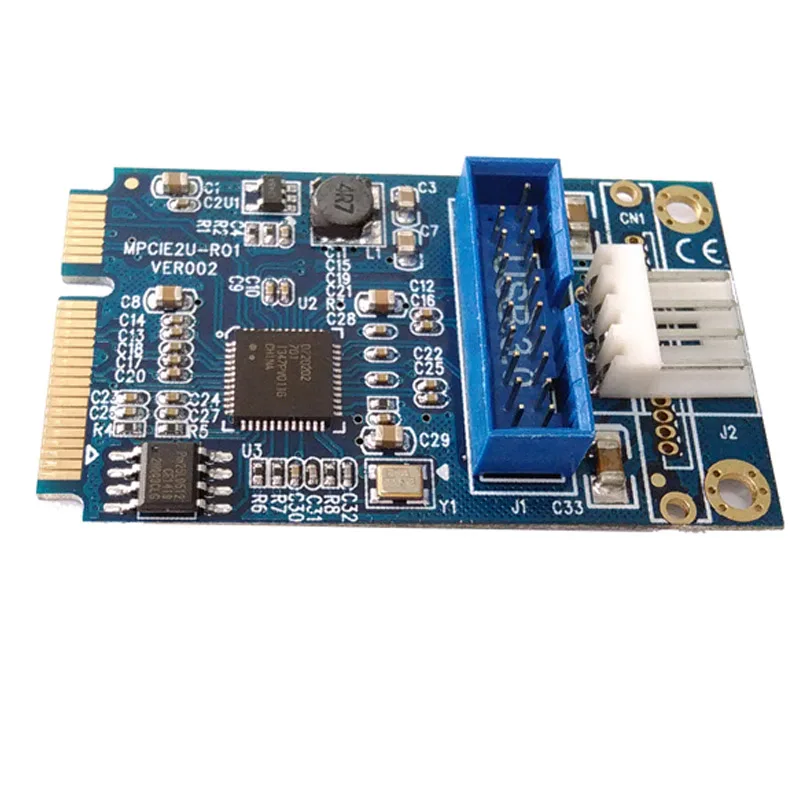 Материнская плата En-Labs Mini PCI Express to Dual USB 3,0 20-pin Add On Card Add On, Mini PCIe PCI-e to 2 ports USB w/Molex power