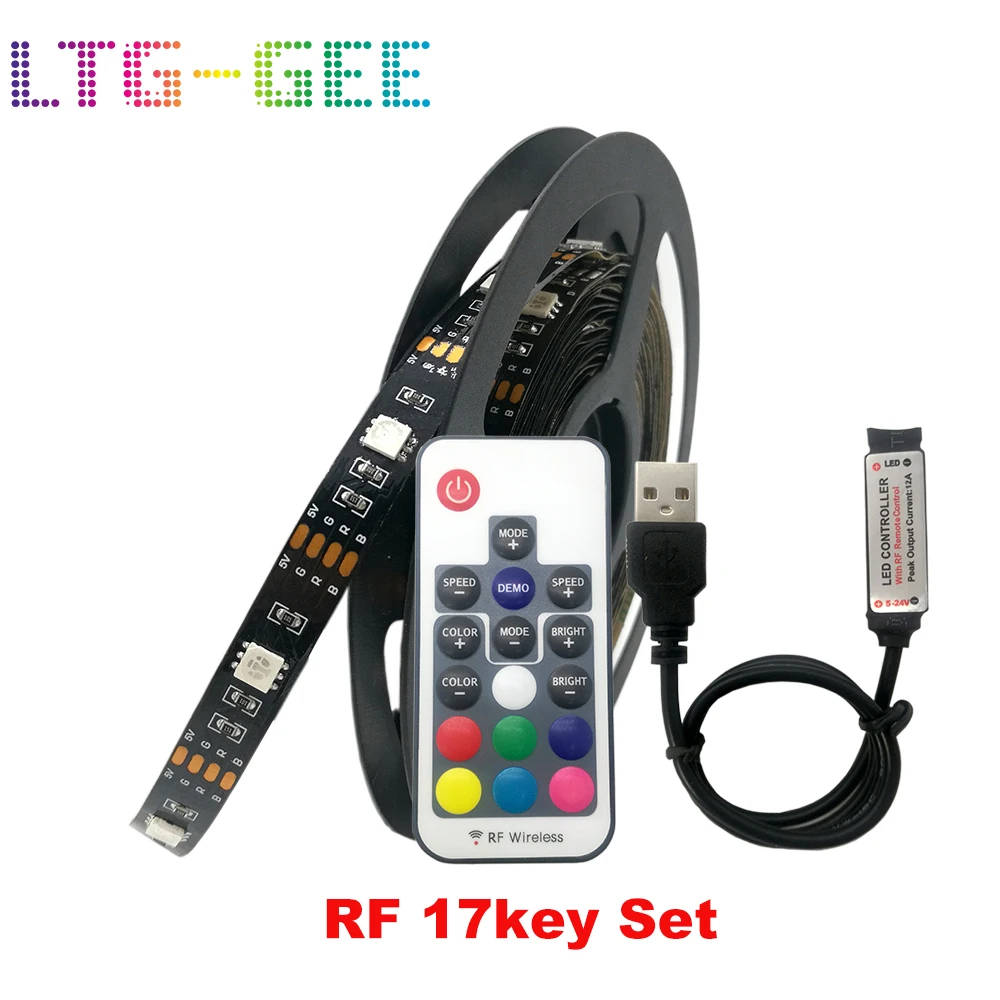 5V RGB 30灯 裸板黑板 +17键 USB控制器