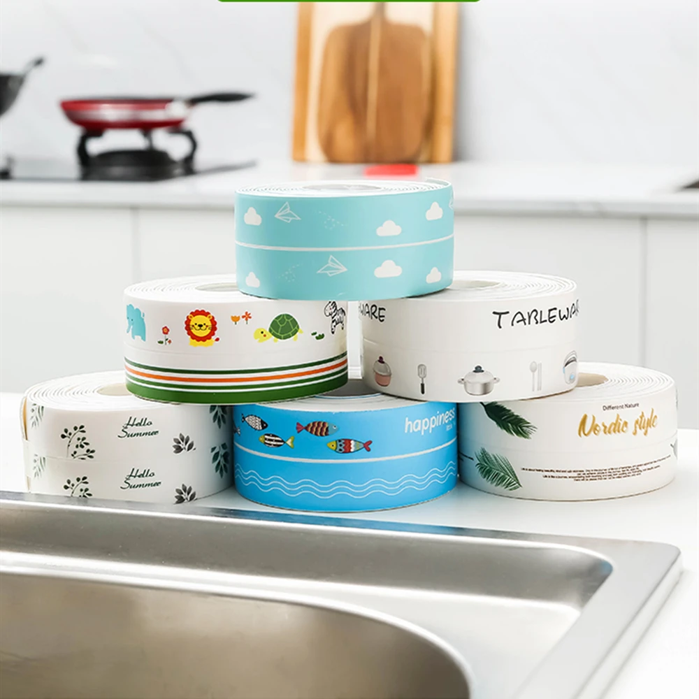 

2019New PVC Kitchen Bathroom Wall Sealing Tape Waterproof Mildew Proof Sink Joint Crevice Sticker Corner Line Sticking Strip