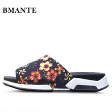 Роскошные шлепанцы; Летняя мужская обувь с принтом в римском стиле; мужские шлепанцы на плоской подошве для отдыха; сандалии с цветочным принтом; сезон весна; Новинка; мужские модные пляжные повседневные сандалии