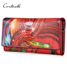 CONTACT’S Women Clutch Genuine Leather Handbag Brand Crossbody Bag For Mini Ladies Handbag Evening Bag With Card Holder