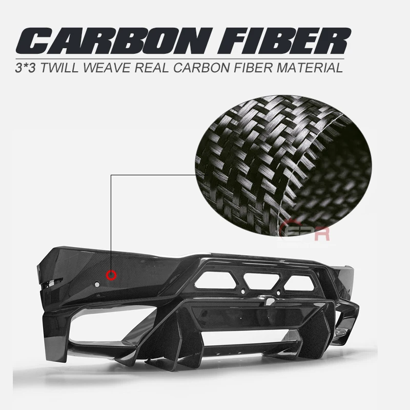 

For Lamborghini Huracan LP610 Vors Style Carbon Fiber Rear Bumper(LP580 need change grille) Glossy Finish Tuning Drift Cover Kit