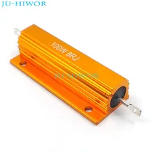 2 шт./лот) RX24 8 Ом 8R 100 Вт 100 Вт Алюминиевый резистор высокой мощности металлический корпус теплоотвод резистор Сопротивление 8 Ом