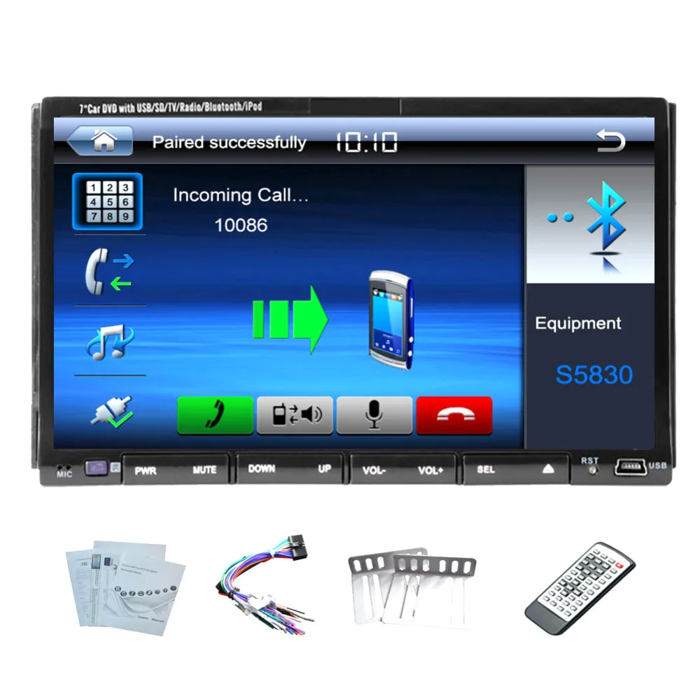 HD Digital 7" Touch Screen Car DVD CD Video Player In dash double 2 Din