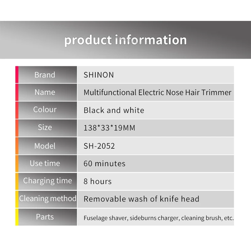 Shinon машинка для стрижки волос в носу из нержавеющей стали триммер для волос в носу 3 в 1 Usb Электрический Машинка для стрижки волос для ушей для лица Eu Plug