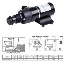 24 V, 12GPM измельчитель насос постоянного тока для сточных вод насос сточных вод для лодки, яхты, ферма ранчо сточных вод Submersibel насоса