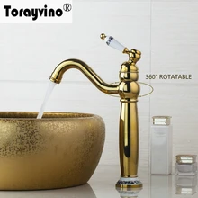 Torayvino современная простая раковина кран золотистый керамический на бортике с одной ручкой одно отверстие горячей холодной воды Facuet