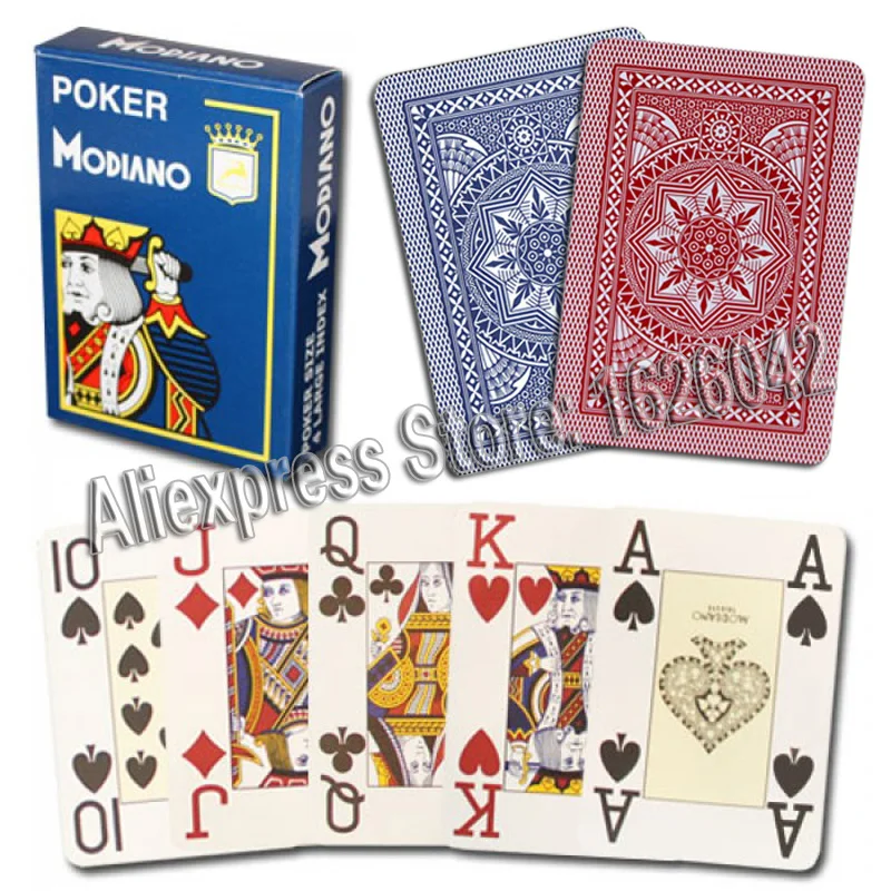 Goedkoop XF Modiano Italiaanse Poker Game Speelkaarten Rode Poker Jumbo Index Enkele Card Deck 100% Plastic Gemaakt in Itali euml;