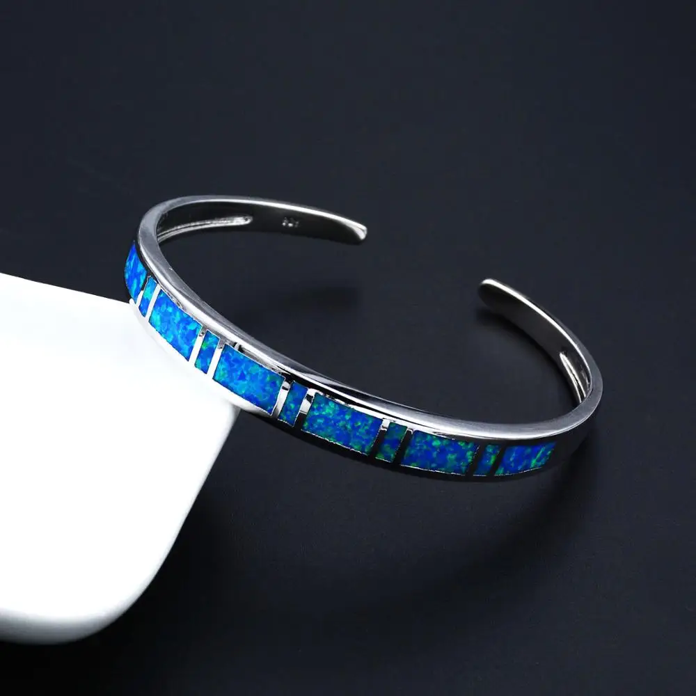 JZB0209 2018New синий опал браслет высшего качества ювелирные изделия манжеты для мужчин и женщин Подарки для влюбленных