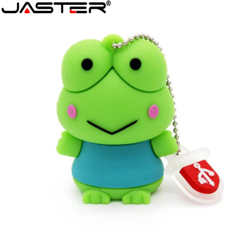 JASTER Модный USB флеш-накопитель с милой лягушкой в виде животных, Подарочный флеш-накопитель, горячая распродажа, мультяшная Флешка 4 ГБ/16 ГБ/32 ГБ/64 ГБ, USB 2,0