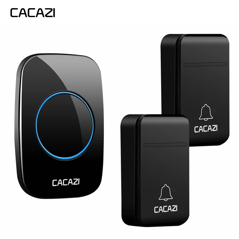 

CACAZI Self-Powered Wireless Waterproof Doorbell Smart No Battery 200M Remote LED Home Calling Bell 38 Chimes 3 Volume EU Plug