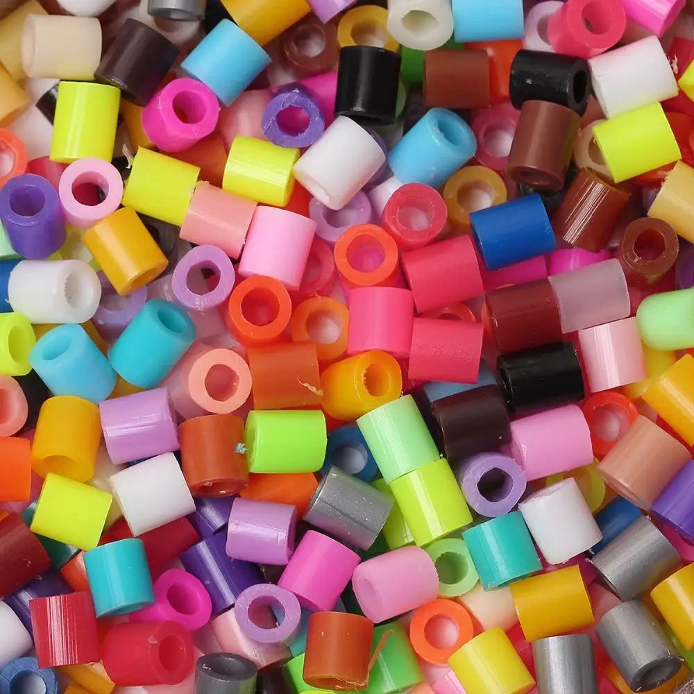 DoreenBeads 5mm 1000pcs Random Mixed Hama Fuse Beads DIY Toy Puzzle Teka-teki Kids Children Intelligence Educational Toy Beads Silinder