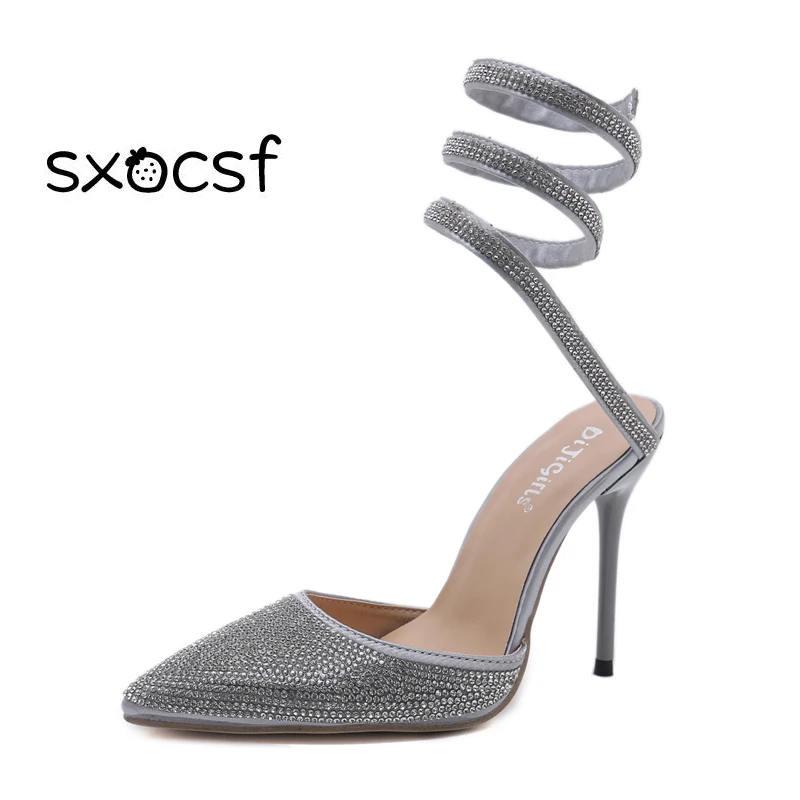 rhinestone snake sandals