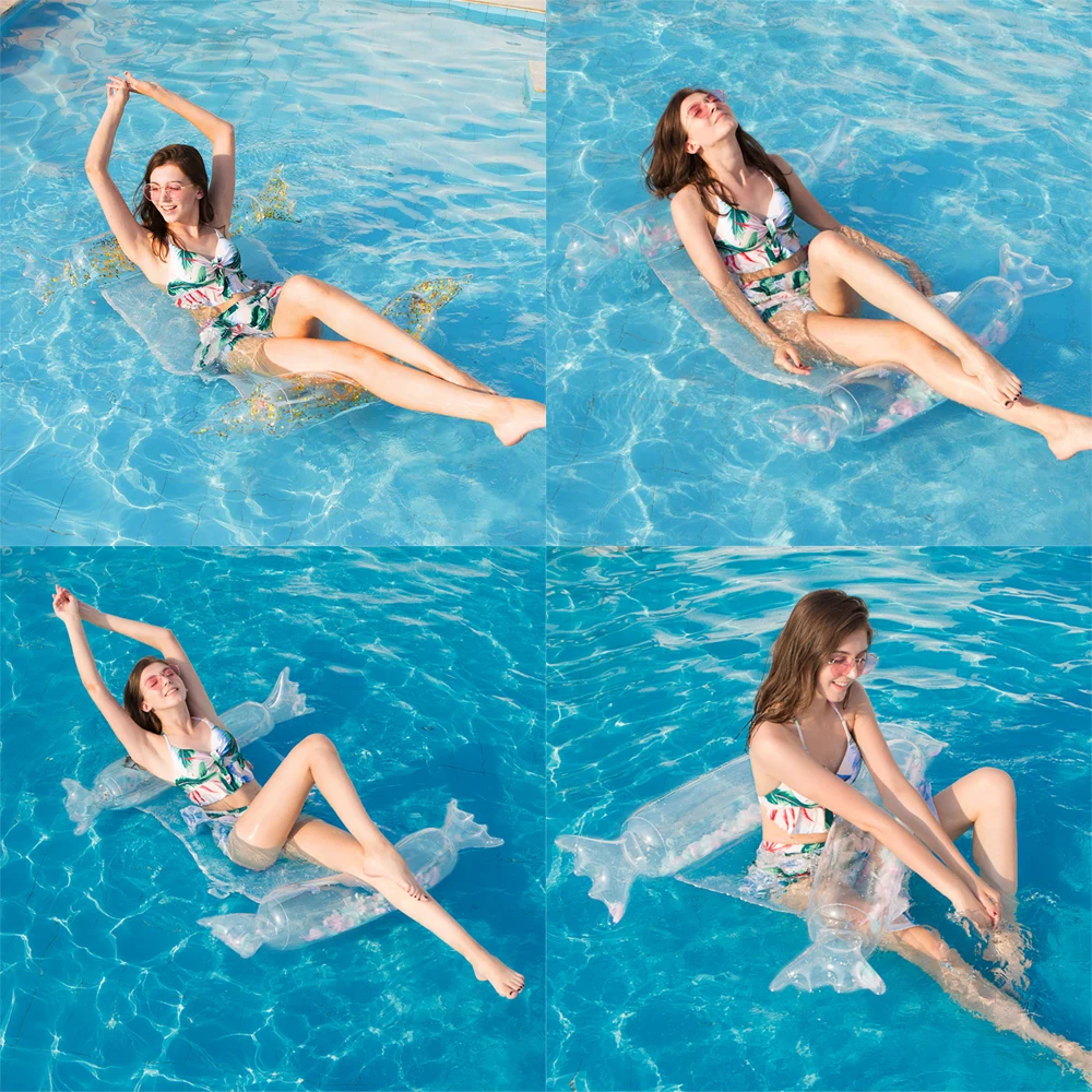 

Summer new swimming pool float ball water hammock recliner inflatable floating bed swimming mattress swimming ring
