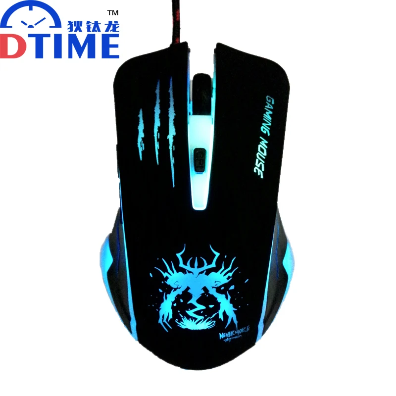 

DTIME Wired Optical USB LED Light Computer PC Game Gamer Gaming Mouse Mice Mause For Dota 2 CS Games Car Laptop Raton souris
