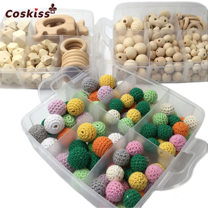 Wooden Crochet Beads Freedom Diy Baby Natural Round Blending Geometry Creative