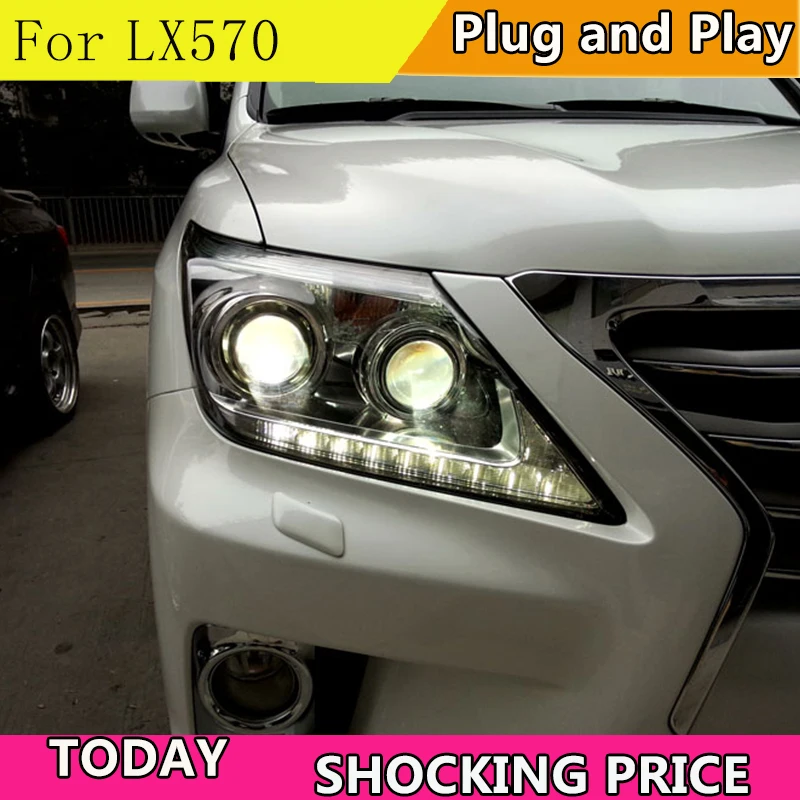 

doxa Car headlight For Lexuz LX570 headlights 2012-2014 led headlight led drl H7 hid Bi-Xenon Lens low beam Front light