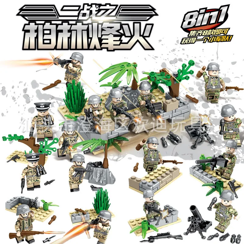 

24 style Figures Set SWAT Weapon Guns Firearms WW2 Soldier War navy Force MOC Building Blocks DIY Brick Toys for Children