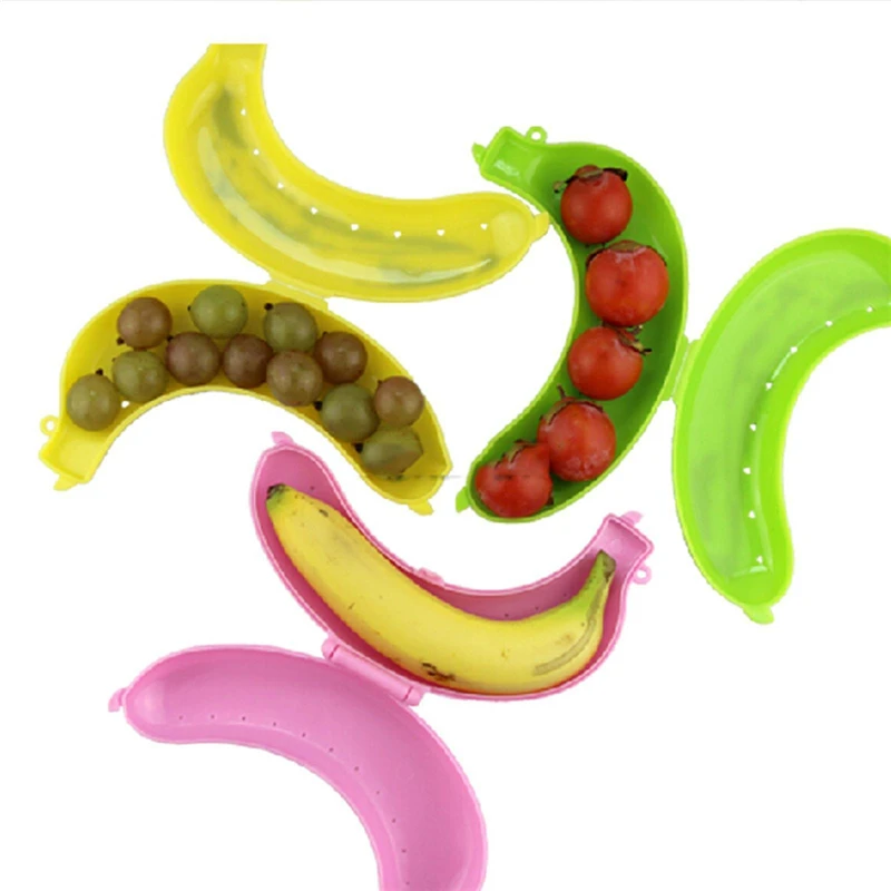 

Fruit Banana Protector Box Holder Case Lunch Container Storage Trip Outdoor Boxes Candy Cookies Snacks Holders 1PC 3 Colors