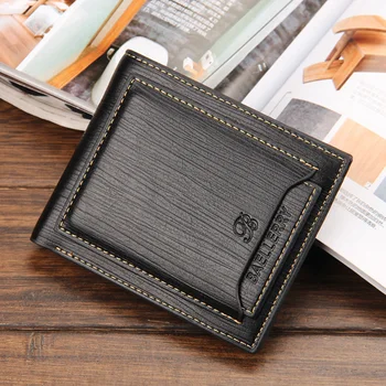 

Men's Slim Front Pocket Wallet with Removeable Card Holder PU Leather Wallet Cash and Card Cases Male Leather Purses WB122