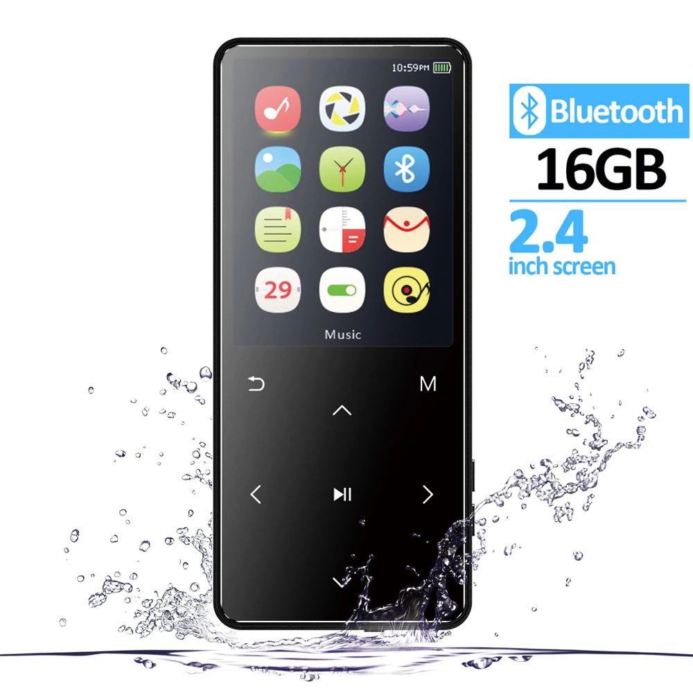 

REDANT Bluetooth MP3 Player with earphones touch Keys lossless HiFi sport music player hi fi mini USB portable slim walkman 16GB