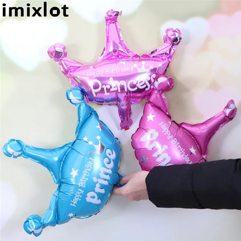 Imixlot 2 шт. мини шары розового и синего цвета императорская корона в форме детского