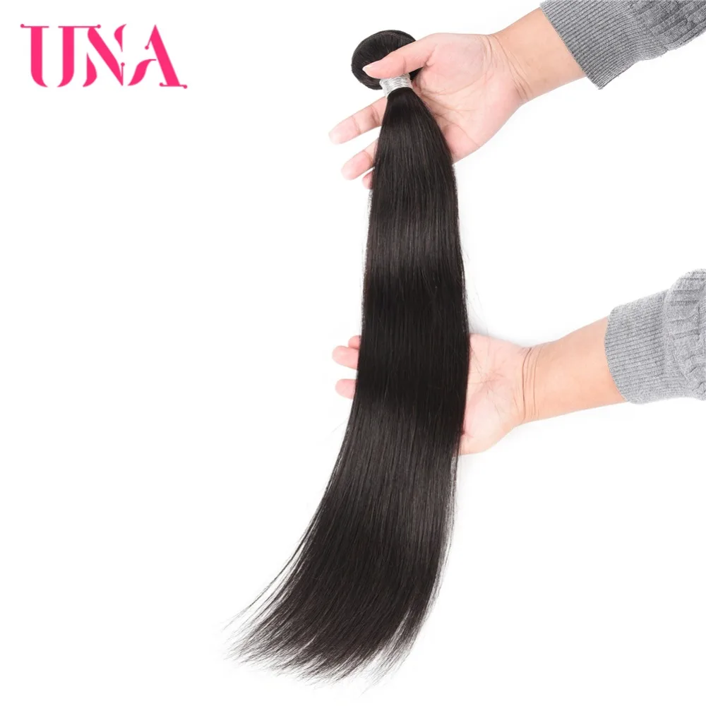 UNA Human Hair Bundles 1/3/4 Piece Pack Straight Hair Remy Brazilian Natural Hair Weft Human Hair Weave Bundles 8-26 Inches