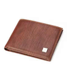Простой дизайн Роскошные брендовые винтажные коричневые мужские кошельки кошелек из натуральной кожи