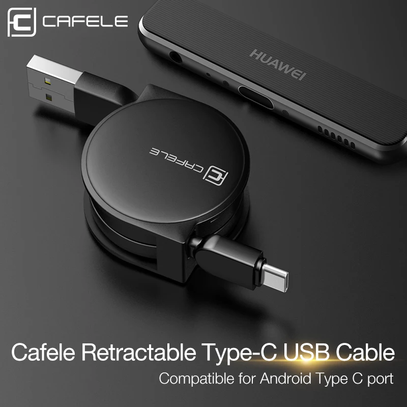 CAFELE Type C кабель для передачи данных USB зарядный Huawei Honor 10 9 P10 Xiaomi Mi 6 5S Выдвижной