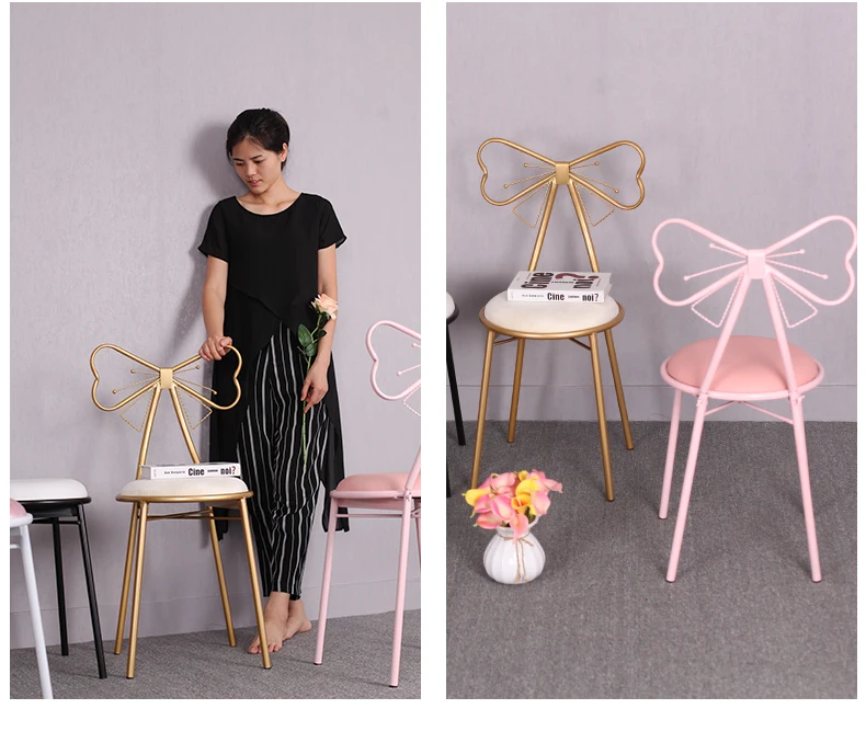 Модные стулья для гостиной в стиле Луи, современный минимализм, для творчества, для спальни, принцессы, туалетный Макияж, европейский стиль, железный Дизайн ногтей