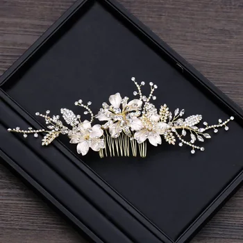 

The Bride Handmade Crystal Wedding tTiara Fine Hair Comb