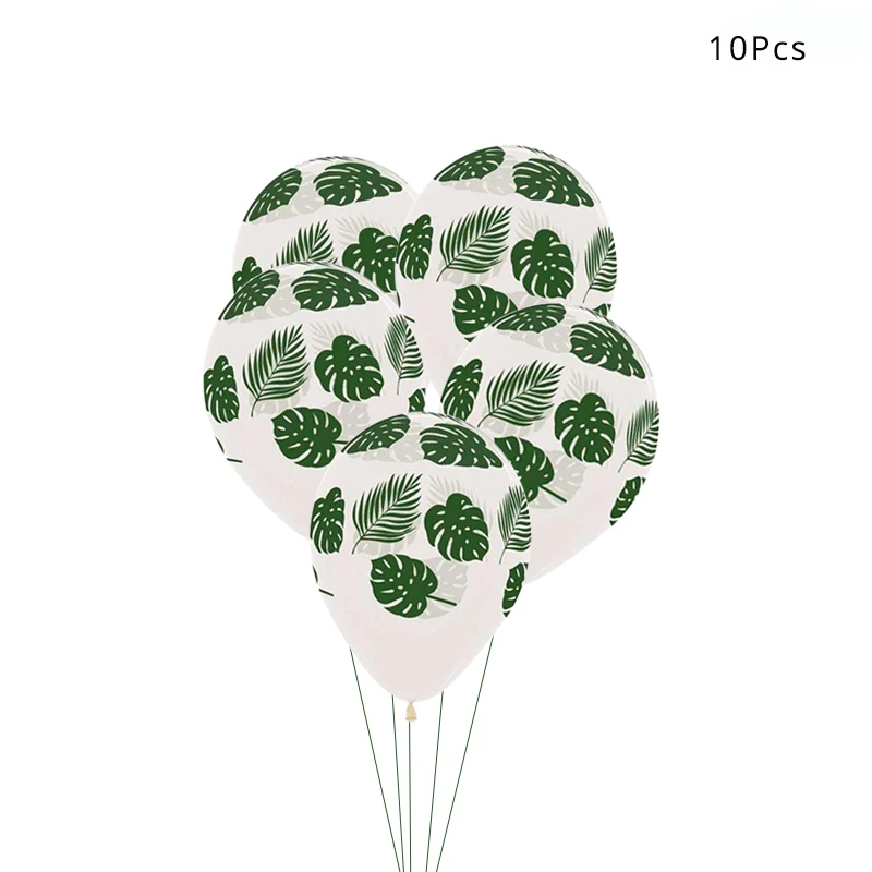 WEIGAO тропические вечерние латексные воздушные шары с пальмовым листом для лета Гавайские вечерние воздушные шары на день рождения с зелеными листами - Цвет: 5pcs Style B