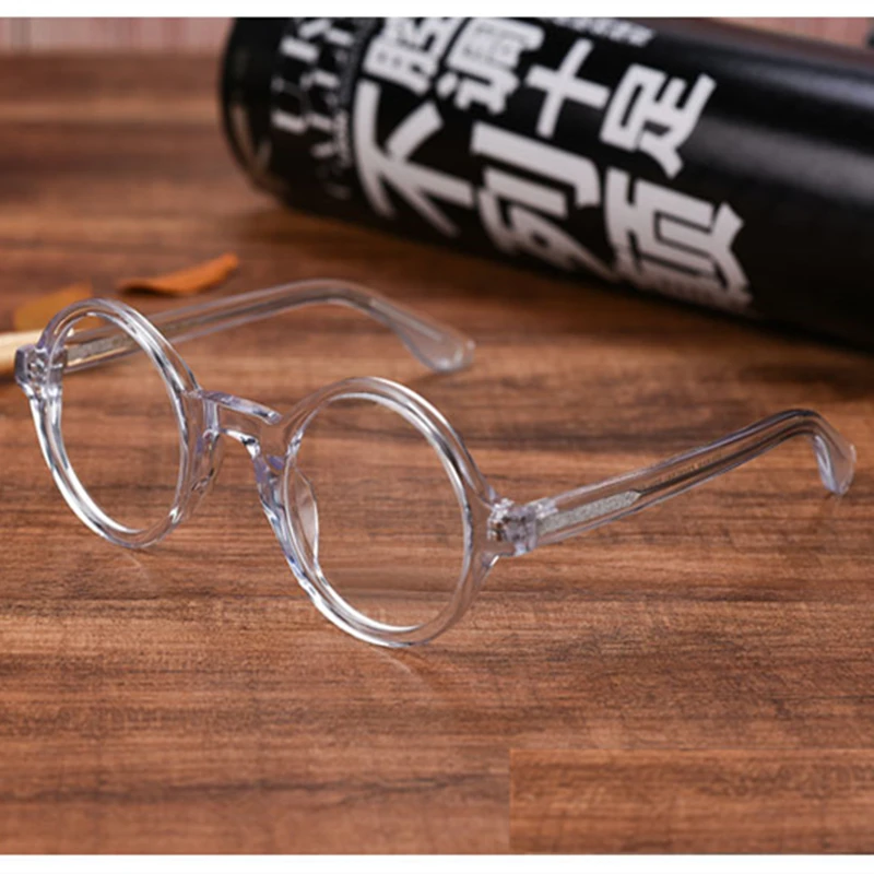 

Japanese Vintage Round Acetate Transparent Eyeglasses Women Optical Glasses Frame Men Retro Prescription Blue Light Spectacles