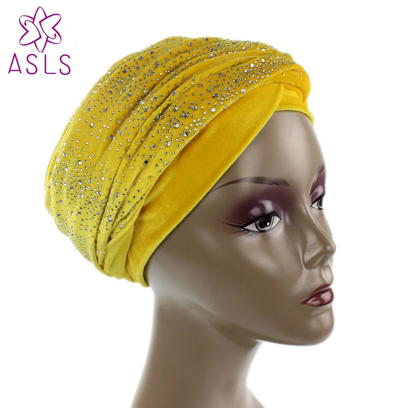 5pcs/lot New luxury hot fix rhinestone diamante turban Extra Long soft