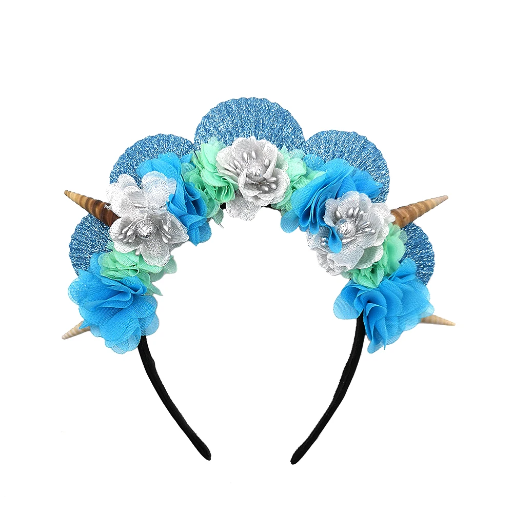 

20pcs/lot 4Colors Shell Flowers Baby Girls 2019 Hairbands Crown Hairbands Infant Photographt Props Hair Accessory Kidocheese