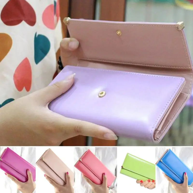 Кожаный женский кошелек, модная сумочка, держатель для карт, бумажник, удлиненный кошелек, женский кошелек