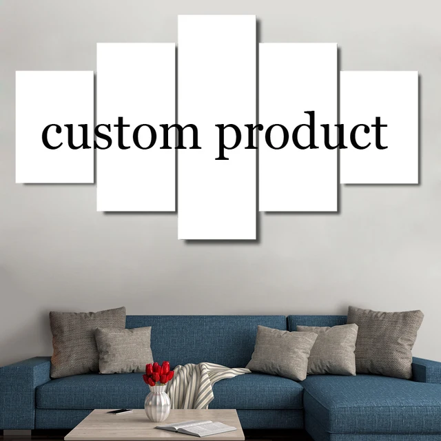wall poster frames canvas 5 panel custom painting in modular print
