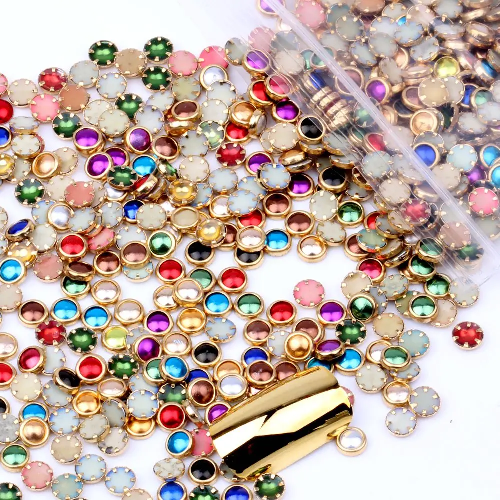 

100pcs 4mm 5mm 6mm Many Colors Half Round Pearls Metal Rhinestone DIY Nail Art Nail Beads Beauty Glitter Decoration