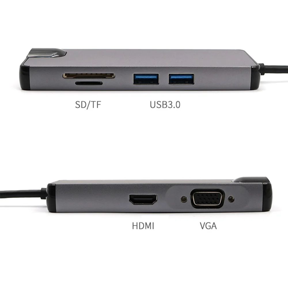 USB концентратор DeepFox SD/TF конвертер 4K HDMI VGA Type C в RJ45 Lan Ethernet адаптер для Macbook Samsung Galaxy S8