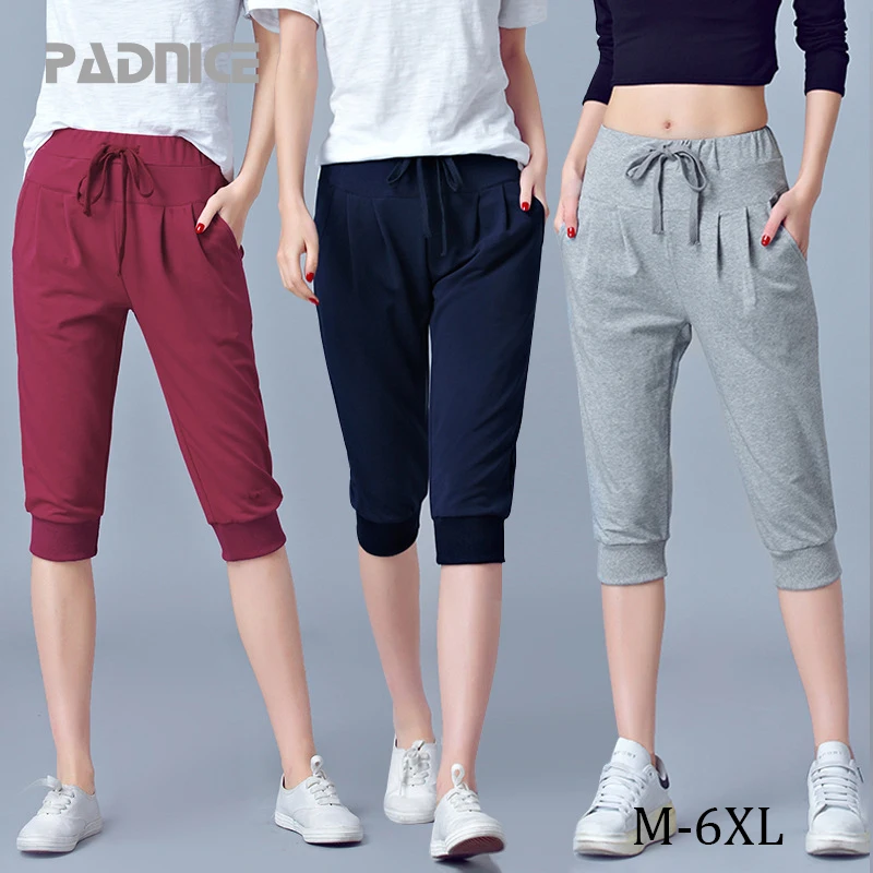 

High Waist Stretch Pants Women Summer Thin Sweatpants Loose Haren Pants Fat Mm Large Size Leisure Pants Street Wear Girl 4XL 5XL