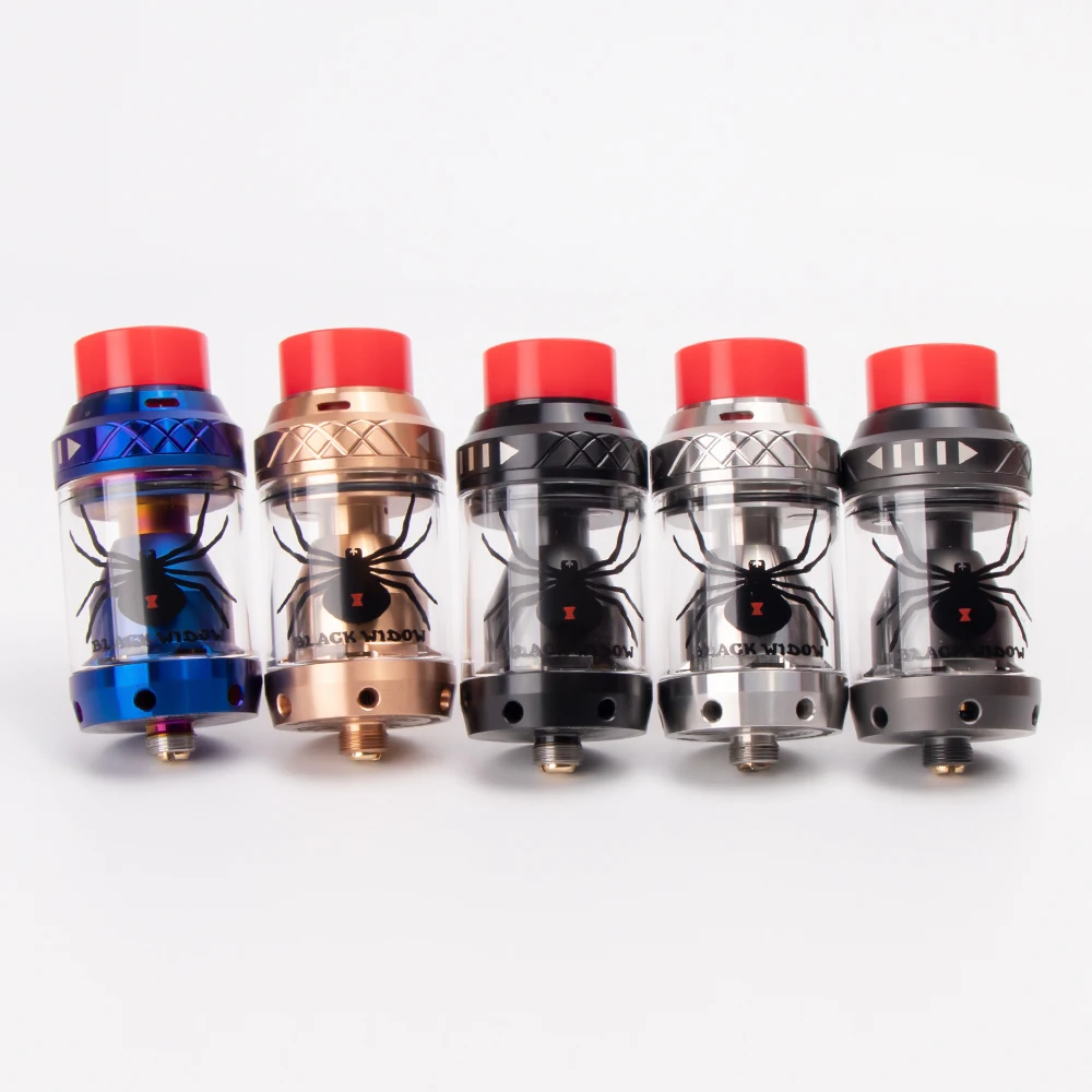 

Original Move Vape Black Widow RTA Atomizer 3.8ml Capacity 25.5mm Diameter with New Design Top Airflow Control for Vape Mod box