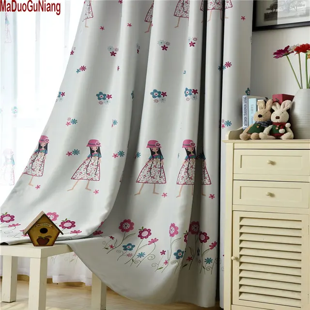 Cartoon Princess Curtains Kid Curtain Fabric Living Room Children Cartoon Princess Curtains Kid Curtain Fabric Living Room Children Nursery Cortina Window Drape Baby