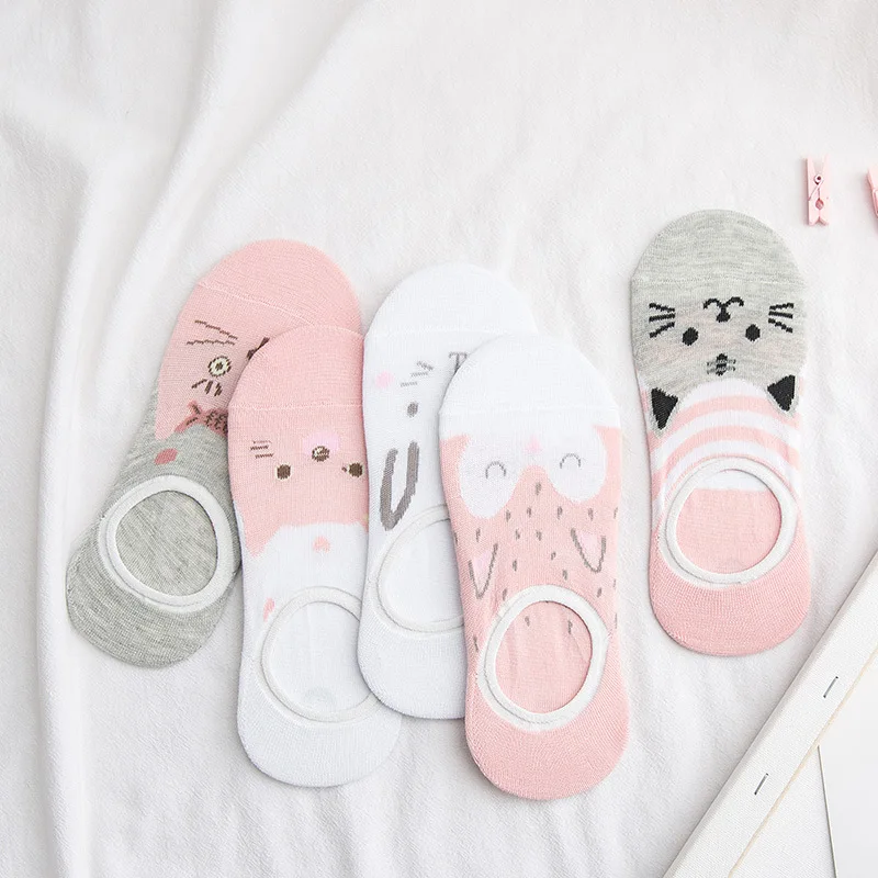 

Cartoon women socks cotton invisible socks Cute animal Stereo ear girl ankle socks harajuku breathable socks