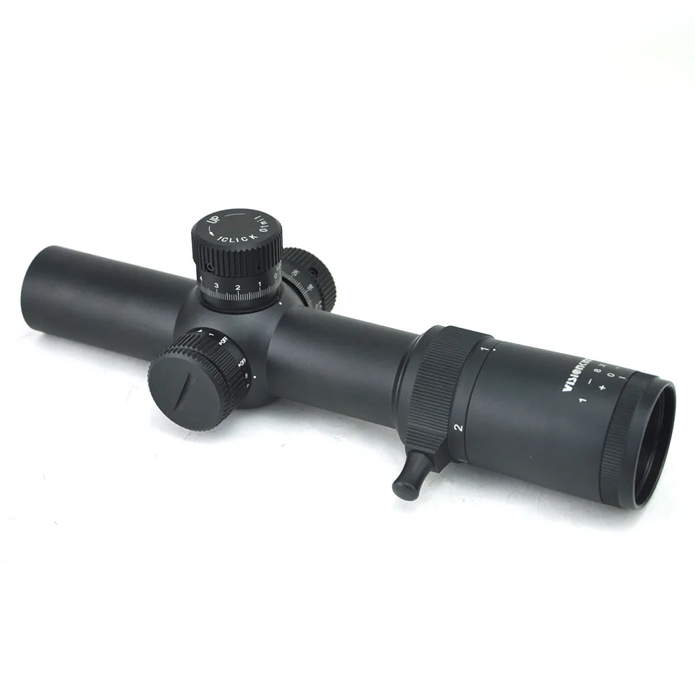 Visionking 1-8x26 FFP оптические прицелы 35 мм Труба 0,1 мил регулировка с 11 мм ласточкин хвост Монтажные кольца