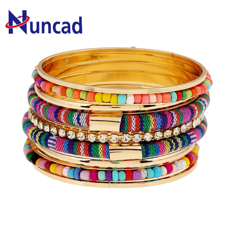 

2019 New Arrival Multi-layer Fashion rice ball paste cloth Accessories Trendy Jewelry Concise colorful bracelet Pulseras Mujer