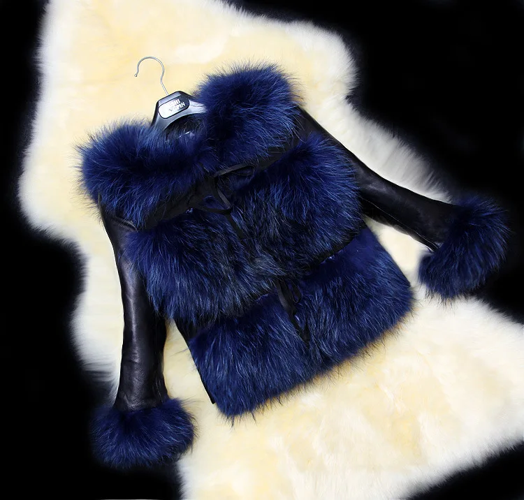 De Loisirs Pardessus Dames noir Tempérament Fourrure bleu Renard gris Pu Cuir Courte Veste Rouge En Imitation Piqué Femme Manteau 2018 Automne Hiver q6wxTBB0