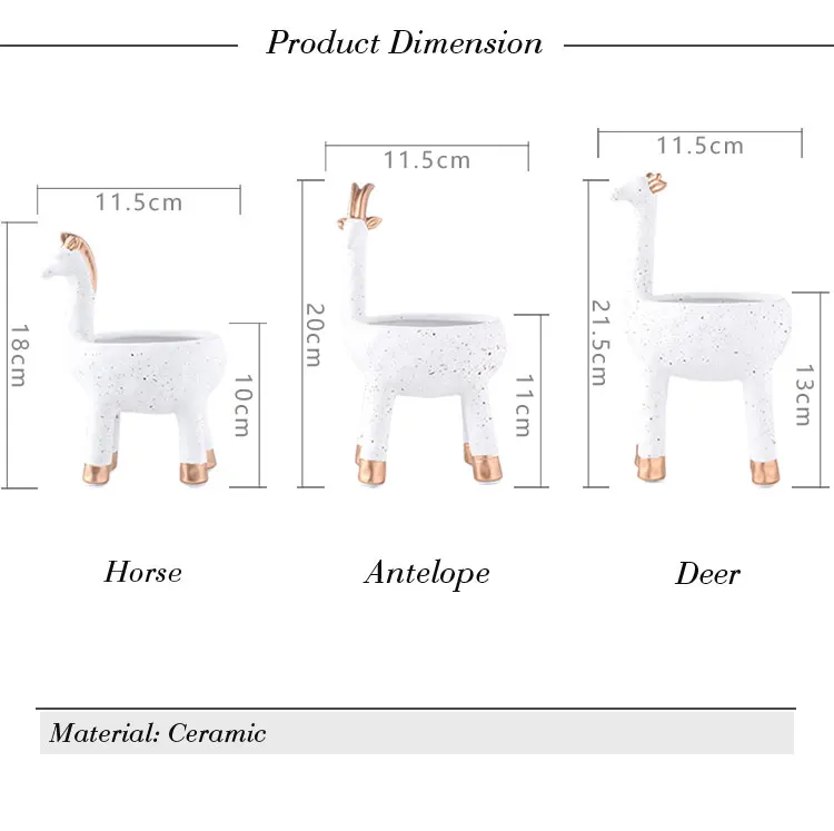 Скандинавский керамический олень лошадь Антилопа безделушка блюдо керамическая декоративная тарелка ювелирные изделия туалетный фруктовый поднос домашний декор органайзер для хранения