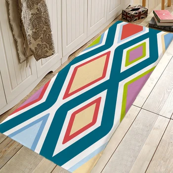 

Carpet Doormat Funny Kitchen Entrance Door Mat Anti-slip Floor Rug Bathroom Area Hallway 50x80cm Geometry Design